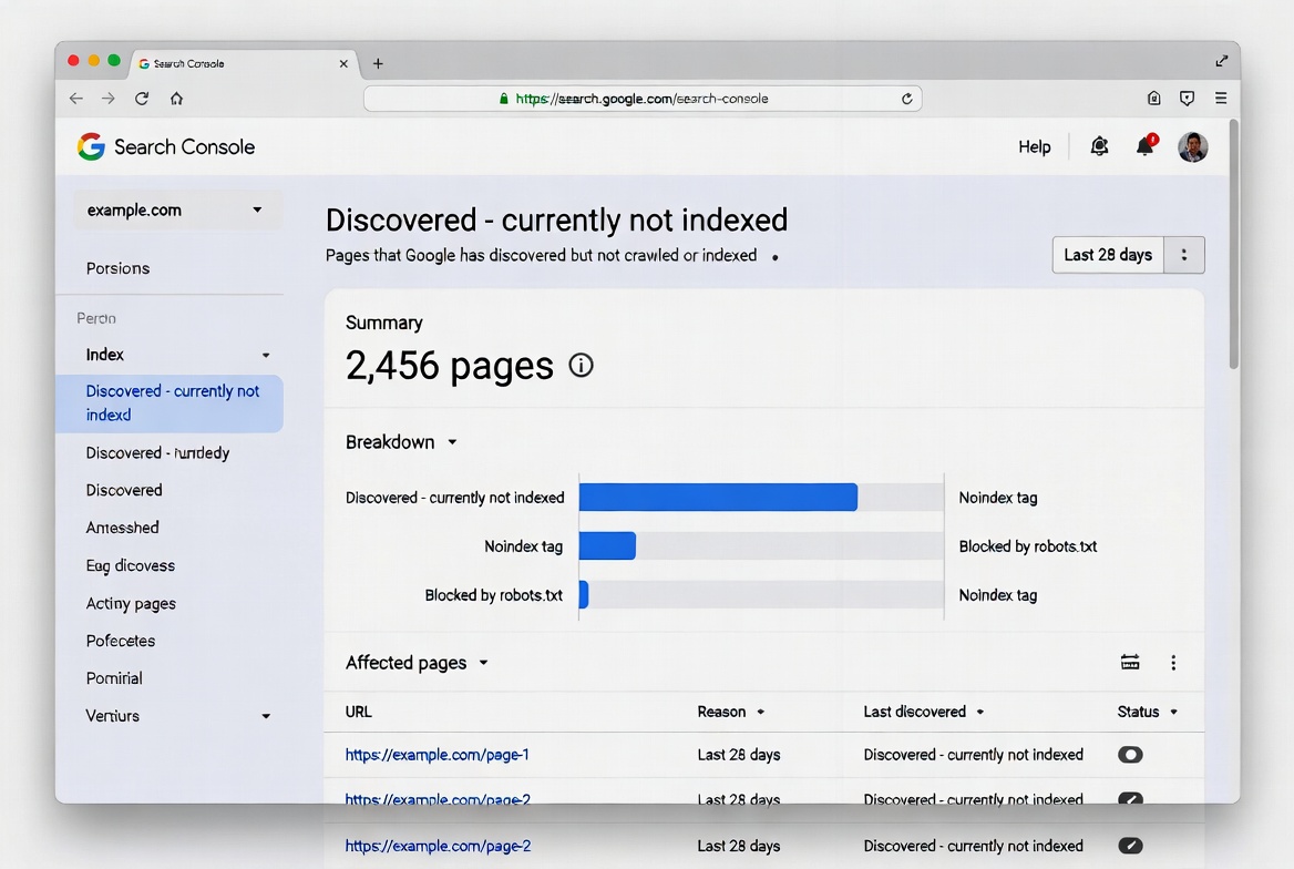 Discovered – Currently Not Indexed status